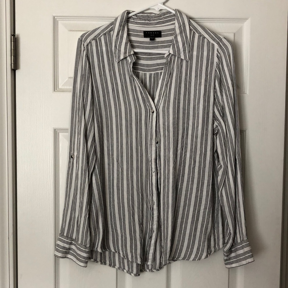 Black and White Button Up Shirt